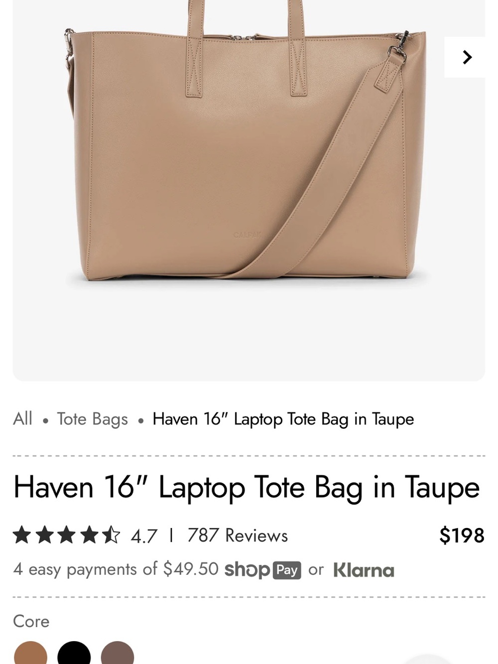 Calpak Haven 16" Laptop Tote Bag in Taupe